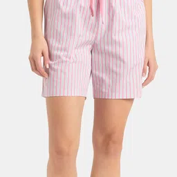 Jockey Women Striped Mid Rise Relexed Fit Shorts-image-7