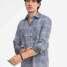 Campus Sutra Men Comfort Spread Collar Tartan Checked Cotton Casual Shirt-image-14