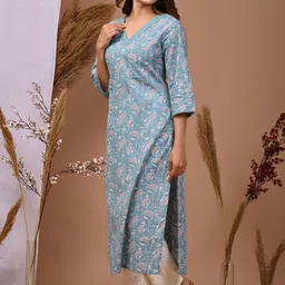 BAIRAJ Women Geometric Cotton Kurtas-picture-38