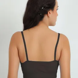 samvar Women Cotton Maroon,Black Non Padded Non-Wired Lingerie Bra Sport wear Gym Crop Tank Top image 3