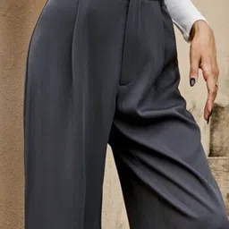 Next One Women Smart High-Rise Easy Wash Pleated Trousers image 4