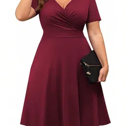 TASHVIKA'S PU Coated Fit & Flare Dress-picture-11