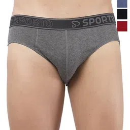 Sporto by Macho Men Pack Of 4 Cotton Mid-Rise Basic Briefs-picture-18