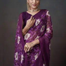 NIRMAL CREATION Floral Poly Georgette Saree image 3