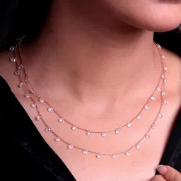 GIVA Sterling Silver Rose Gold-Plated Layered Necklace-picture-23