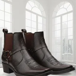 Bxxy Men Textured Square Toe Block-Heel Chelsea Boot-image-37