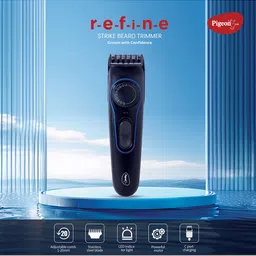 Pigeon Refine Strike Beard Trimmer with 2 Comb Heads - Black image 2
