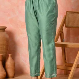 Sangria Women Geometric Woven Design Kurta with Trousers & Dupatta image 3