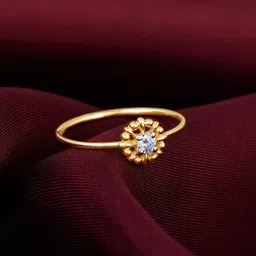 GIVA 14KT BIS Hall Mark Gold Floweret Diamond Ring-picture-15