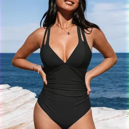 Dream of style Women Double-Strap V-Neck Stretchable Swim Bikini Set-image-79