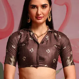 Mitera Ethnic Motifs Zari Silk Blend Sungudi Saree image 5