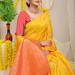 amirat Woven Design Zari Pure Silk Banarasi Saree image 2