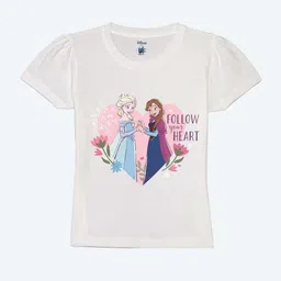 YK Disney Girls Graphic Printed Round Neck Pure Cotton T-shirt-picture-39