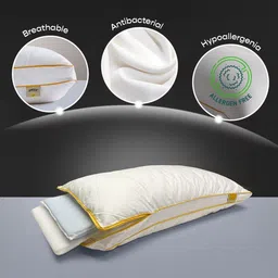 SleepyCat White HybridMemory Foam Filled Lightweight Sleep Pillow image 3