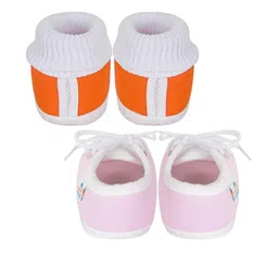 NESKA MODA Kids Set of 2 Butterfly Cotton Lace Shoes Booties image 3