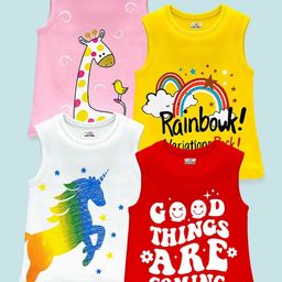 KUCHIPOO Girls 4 Printed Applique T-shirt-picture-28