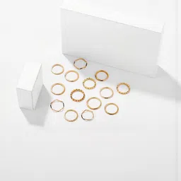 TheVineGirl Set Of 14 Gold Plated Adjustable Finger Rings image 2