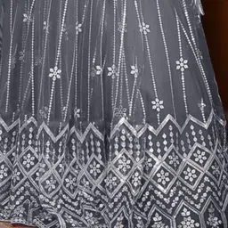 A TO Z CART Women Embroidered Net Fit And Flare Maxi Dress image 3