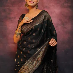 KSALIYA Black Art Silk Sarees image 2