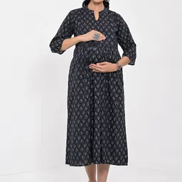 Negen Floral Print Maternity Fit & Flare Maxi Dress image 1