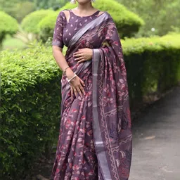 KALINI Floral Zari Fashion Saree image 2