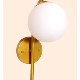 KINIS Gold-Toned & White Spherical Shaped Metal Wall Lamp image 3