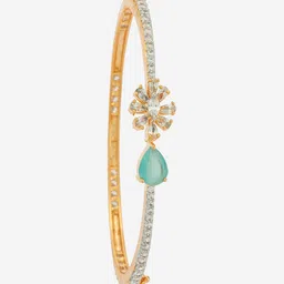 Kushal's Fashion Jewellery Gold-Plated Cubic Zirconia-Studded Party Kada Bangle-picture-56