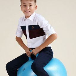 U.S. Polo Assn. Kids Boys Colourblocked Pure Cotton Casual Shirt-picture-43