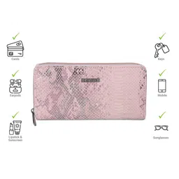 Metro Women Geometric Textured Zip Around Wallet image 5