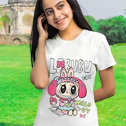 kintu parantu Women Graphic Printed Round Neck T-shirt-image-1