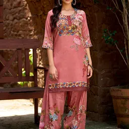 MOJILAA Printed Round Neck Tunic With Palazzo-picture-22