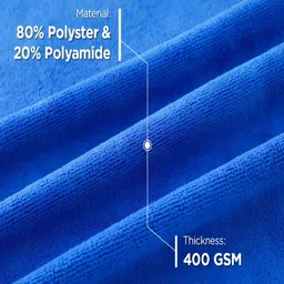 Kuber Industries Blue 2 Pieces 400 GSM Microfiber Soft Quick Dry Face Towels image 3