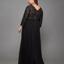 miss chase Women Maxi Black Full Length Dress image 3