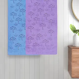 Myntra Elegant Homes Blue & Purple 2 Pieces Abstract Printed Cotton 420 GSM Bath Towels-image-98