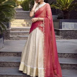 LOOKNBOOK ART Ready to Wear Lehenga & Unstitched Blouse With Dupatta image 2