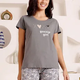 Bodycare Women Cotton Printed T shirt & Shorts Night suit-image-53