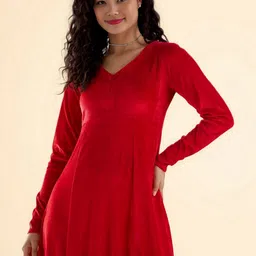 DressBerry Velvet A-Line Midi Dress-picture-13