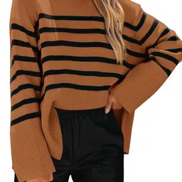 StyleCast Women Striped Long Sleeves Round Neck Sweaters-image-40