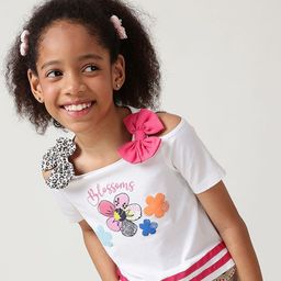 One Friday Floral Cold-Shoulder Cotton Top-picture-13