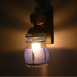 1ST TIME Blue & Purple Wood Abstract Shaped Shaped Wall Lamp image 5