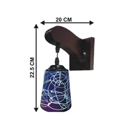 1ST TIME Pink & Brown Printed Wood Contemporary Cylinder Shaped Wall Lamp image 3