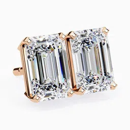 VALANOVA BIS Hallmark 18 Kt Rose Gold 2 Carat Lab Grown Diamond Studded Studs - 1.60 g image 4