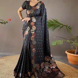 Moda Rapido Floral Art Silk Handloom Banarasi Saree-picture-44