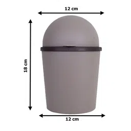 Kuber Industries Brown Swing Lid Table Dustbin image 5