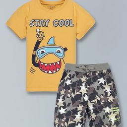 PLUM TREE Boys Printed Pure Cotton T-shirt With Shorts-picture-22