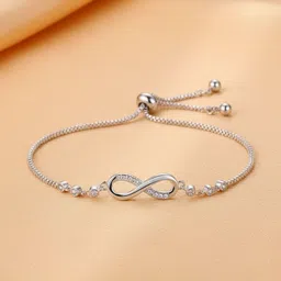 DressBerry Silver-Plated Cubic Zirconia Studded Charm Bracelet image 3