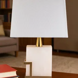 AARVI DECOR STUDIO White Aluminium Cylindrical Shaped Table Lamp with Adjustable Cord-picture-28