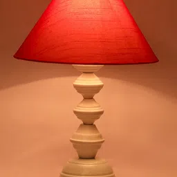 foziq Red & White Solid Table Lamp image 2