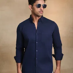 Uncluttered Closet Men Standard Slim Fit Solid Button-Down Collar Casual Shirt-picture-32