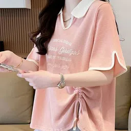 StyleCast x Revolte Typography Printed Short Sleeves Top image 4